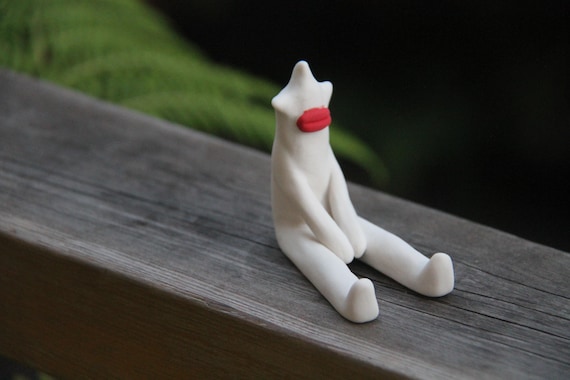 Handmade Little Clown Ceramic Figure 02 – Whimsical Art Object – Unique Gift & Home Decor
