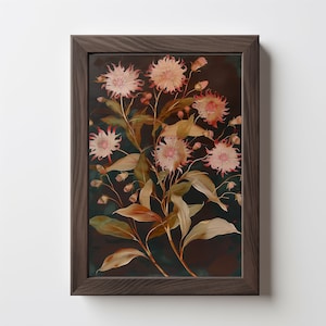 Arte botánico floral oscuro: Impresión de flores silvestres oscuras, botánica vintage, pintura melancólica, arte de flores silvestres, botánica negra, vintage, descarga 239