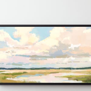 Paysage des basses terres des marais : décoration murale grand-millénaire, preppy, pastel pour chambre d&#39;enfant, cottage, art numérique, peinture vintage, téléchargement 514