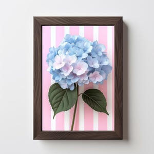 Floral Art Print: Blush Striped Print, Floral Watercolor, Trendy Decor, Abstract Vintage Painting, English Garden, Cottage, Download 452