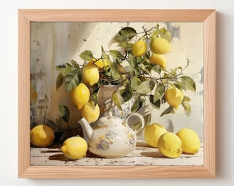 Vintage Lemon Still Life Art: French Country Kitchen (Digital Download) 276