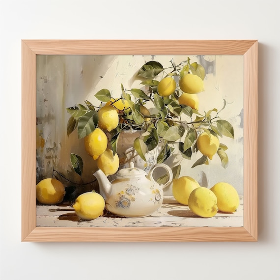 Vintage Lemon Still Life Art: French Country Kitchen (Digital Download) 276