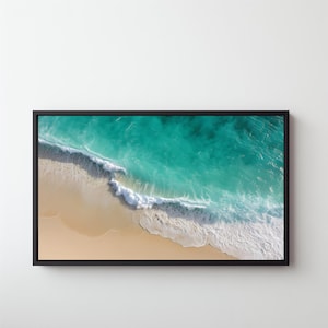 Aerial Beach Print: Turquoise Ocean Waves, Coastal Photography (Digital Download) 578