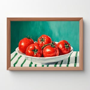 Tomato Painting: Retro Fruit Painting, Home Decor, Kitchen Wall Decor, Fruit Wall Art, Vintage, Tomato Print Art, Digital Download 367