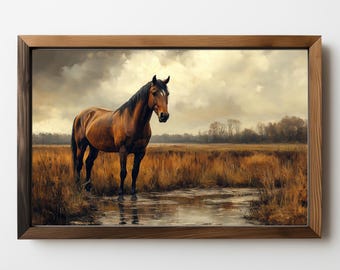 Horse Wall Art: Vintage Horse Print, Farmhouse Wall Art, Rustic Horse Art, Animal Wall Art, Printable Vintage, Digital Download 424