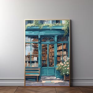 New York Bookshop: Bookstore Print, Anime Style Bookstore, Bookshop Reading Art, Vintage Bookshop, Bookstore Art, Book Lovers, Download 312