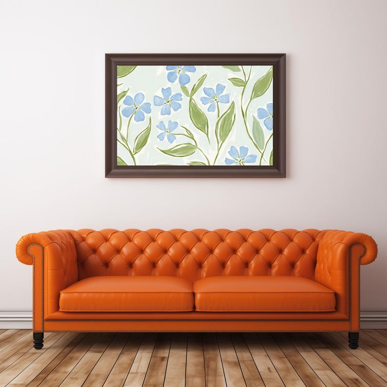 Floral Modern Southern Wall Art: Coastal Grandma Digital Download, Preppy Grandmillennial Art, Instant Southern Wall Decor Print, Download 525