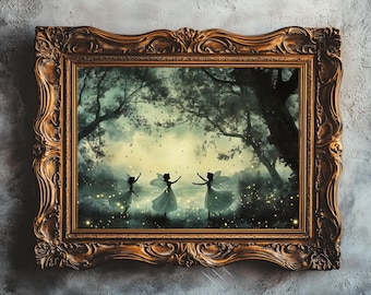 Vintage Fairies Art Print: Witchy Cottagecore Decor (Digital Download) 365
