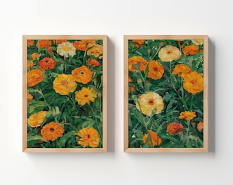 Vintage Ringelblumen Wand Kunst Druck Set: Antikes Blumen Dekor (Digitaler Download) 243
