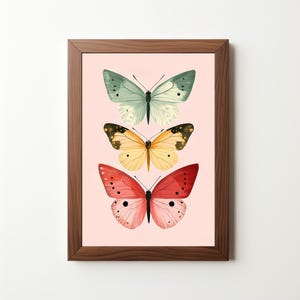 Butterfly Wall Art: Preppy Dorm Room Art, Blush Pink Painting, Girly Printable Wall Art, Butterfly Art Print, Butterfly Art, Download 449