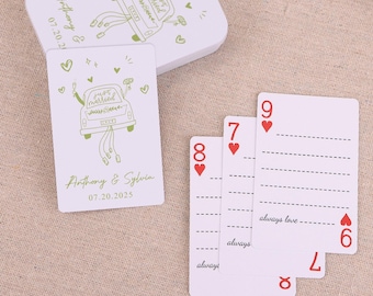 Personalized Wedding Guest Book Alternative, Custom Blank Playing Cards for Wedding Reception