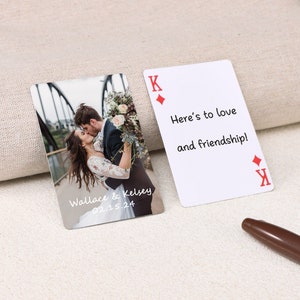 Cartas de baralho de livro de visitas personalizado, alternativa para livro de visitas de casamento, cartas de baralho em branco, presente de casamento para o casal