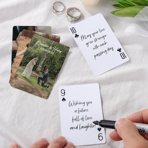 Individuelles Gästebuch Spielkarten mit Verschiedenen Rückseiten Fotos, Hochzeitsgästebuch Alternative, Blanko Spielkarten, Hochzeitsgeschenk für das Paar