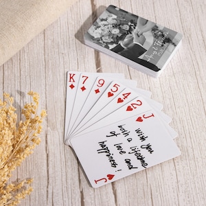 Mazzo di carte Libro degli ospiti per matrimonio, carte da gioco personalizzate, carte vuote, carte da poker personalizzate, libro degli ospiti unico per feste di compleanno