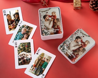 Naipes personalizados, naipes personalizados con fotos, baraja personalizada, regalo de Navidad, juegos de fiesta familiares