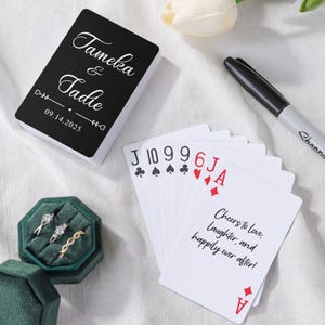 Libro delle firme per matrimonio personalizzato - Libro degli ospiti per matrimonio - Carte da gioco con monogramma - Carte da gioco minimaliste - Ricevimento di matrimonio