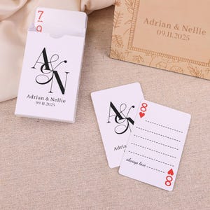 Custom Monogram Playing Cards| Wedding Guest Book Alternative| Minimalist Deck of Cards| Bridal Shower Favors| Wedding Gift