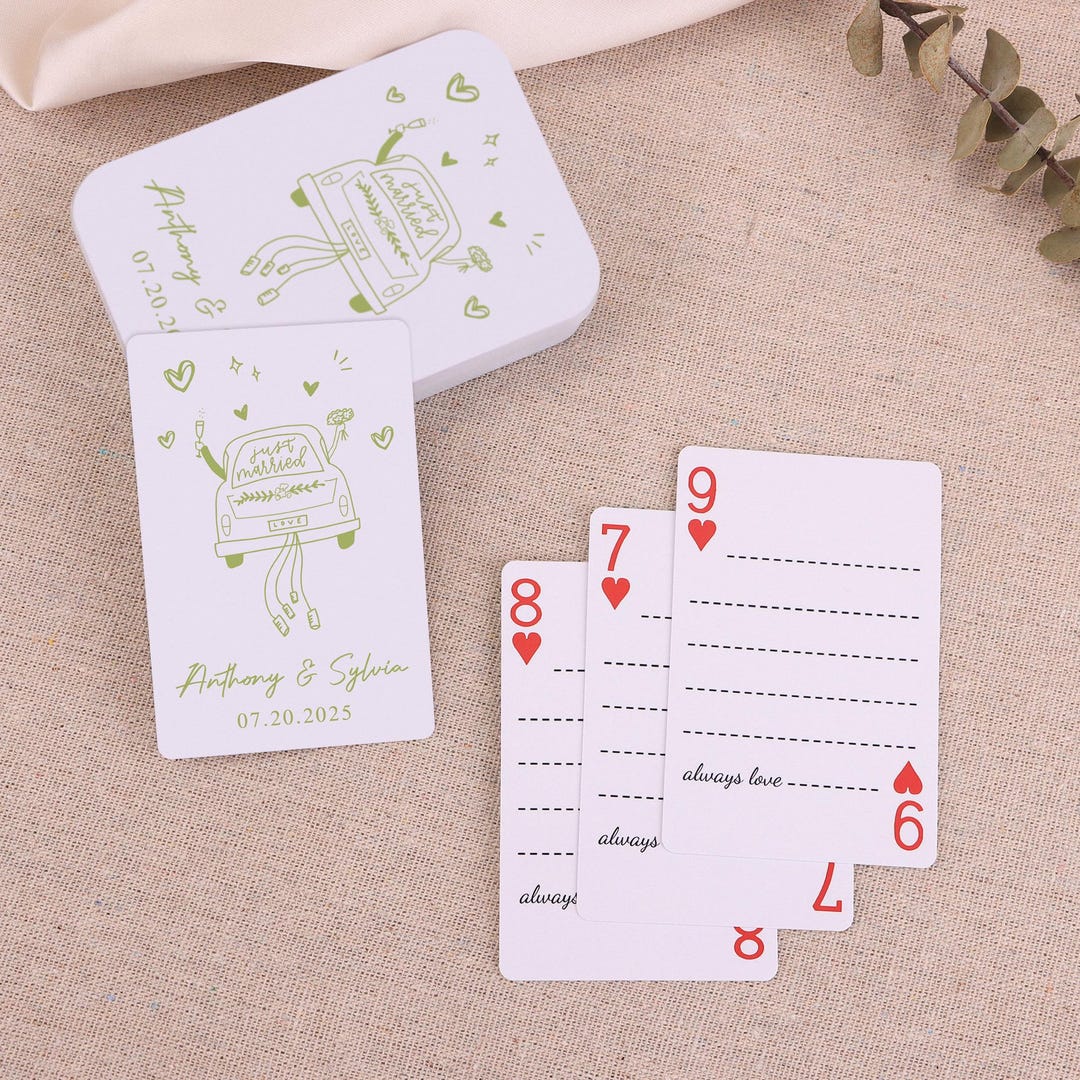 Personalized Wedding Guest Book Alternative, Custom Blank Playing Cards ...