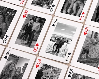Custom Photo Playing Cards, Personalized Family Game, Anniversary Gift