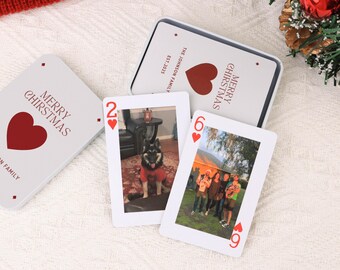 Custom Playing Cards with Photos, Personalized Deck with Box, Family Party Game