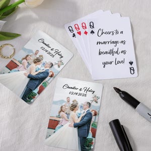 Cartas de baralho de livro de visitas de casamento personalizadas, cartas de baralho personalizadas, cartas de baralho em branco, livro de assinaturas de casamento, presente de casamento exclusivo
