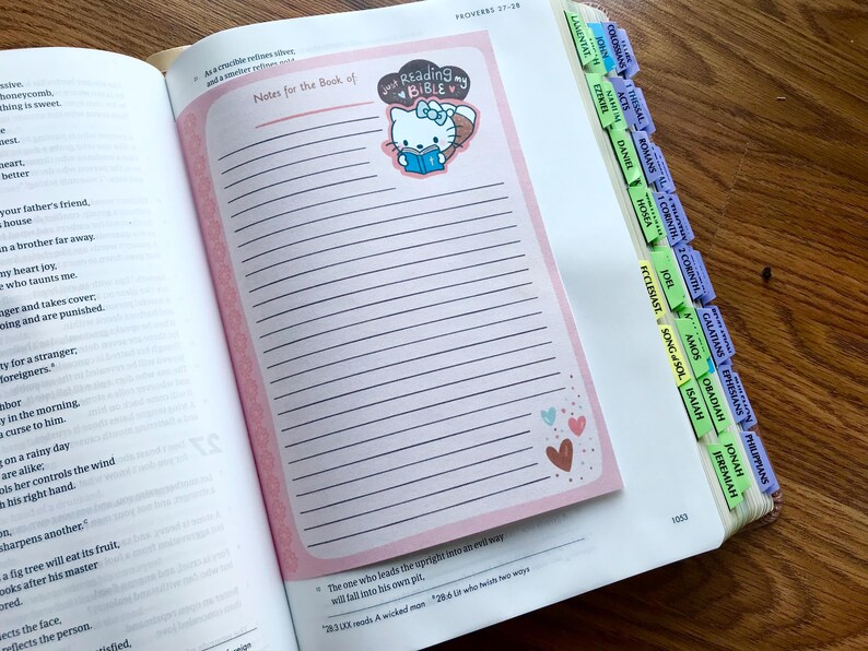 Kawaii Cat Bible Study Notes Page | Printable Journal Insert (PDF) - Etsy