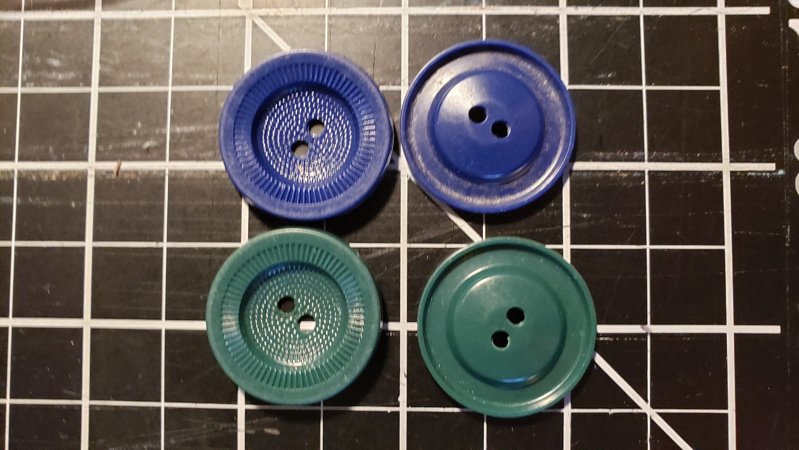 Large plastic sew through 1 buttons with grooved edges Etsy