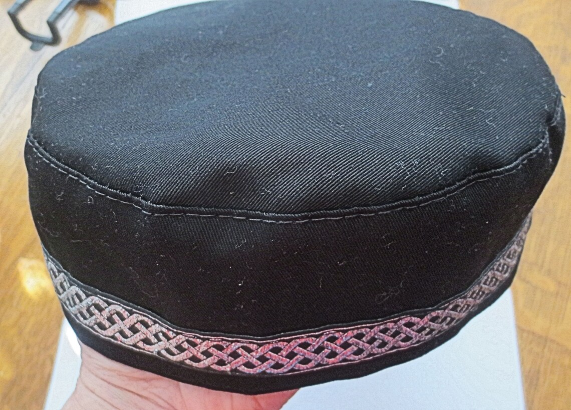 Bucharian Kippah Elegant Silver Black Celtic Style Jacquard - Etsy