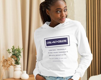 Christian Hooded Tee| Galatians 5:23 Ctrl Alt Delete | Unisex Faith Long Sleeve Shirt