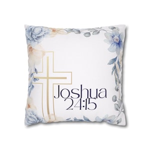 Christian Pillowcase | “God Is With Me” Square Pillowcase | Sentence Scripture Accent for Women, Moms & Teachers