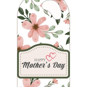 Porta-presentes para o Dia das Mães para imprimir | Modelo de cartão-presente faça você mesmo | Cartão floral para o Dia das Mães com brilho labial, maquiagem ou chocolate