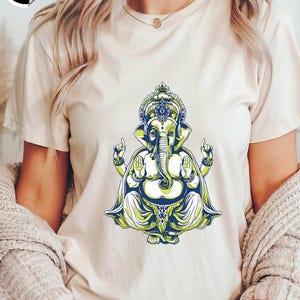 Ganesha Graphic T-Shirt for Diwali & Navratri Celebrations, Durga Pooja Tee, Hindu Festival Shirt Gift