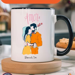 Spaanse mok Amor: gepersonaliseerde romantische keramische koffiekop