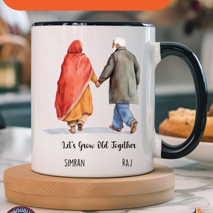 Funny Coffee Mug, Personalized Mug, Let&#39;s Grow Old Together Indian Couple Cup 11/15oz, Anniversary, Valentines, Wedding, Romantic Him her