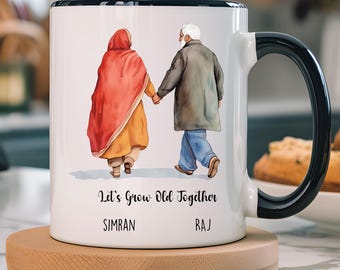Taza de café personalizada para pareja india, regalo divertido de aniversario