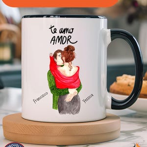Te Amo Amor, Love You My Love Spaans accent gepersonaliseerde romantische mok, beker 11/15 oz, verjaardag Valentijnsdag, mok V-Day, aangepast cadeau koppels