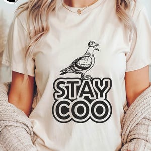 Lustiges Tauben-T-Shirt: Bleib Coo Vogel Meme Tee
