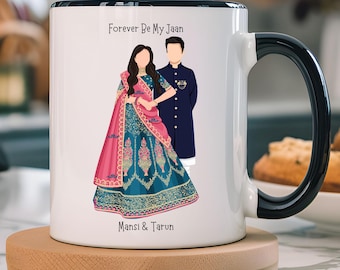 Taza personalizada para pareja desi: regalo romántico indio