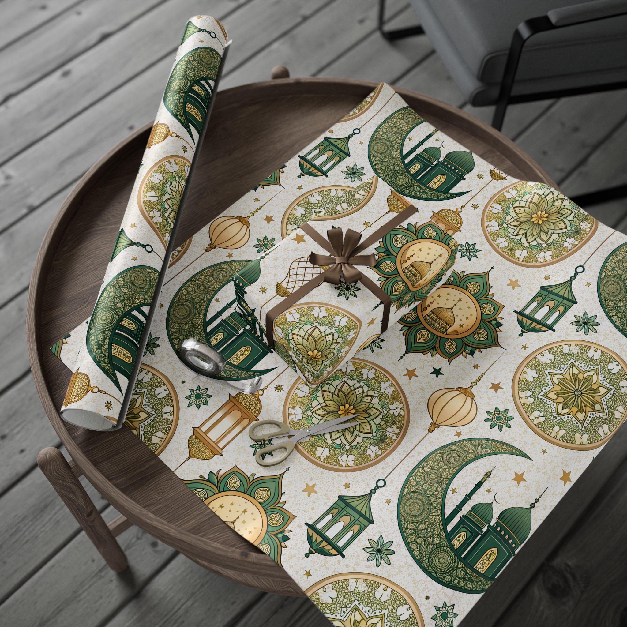 Ramadan-cadeaupapier - islamitisch cadeaupapier met moskee-, maan- en sterrenontwerp - België