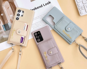 Leather Card Wallet Phone Case with Crossbody Strap Galaxy S26 25