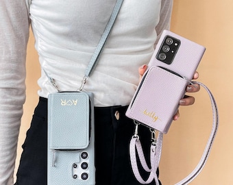 Leather Wallet Phone Case with Crossbody Strap, For Galaxy S26 25