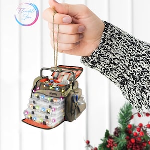 Personalized Fishing Flat Christmas Ornament, Fisher Acrylic Ornament Shape, Fishing Christmas Tackle Box Christmas, Gift For Fishing Lover