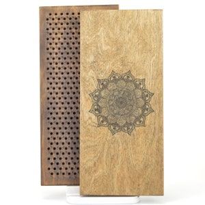 Wooden Sadhu Board Mandala Engraving Equipment for Meditation
