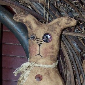 Instant Download PRIMITIVE BUNNY ORNIE Ornament Pattern Quick and Easy