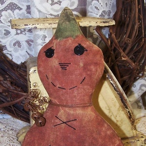 Pattern Primitive PUMPKIN MAN SITTER Instant Download Halloween Fall Quick and Easy