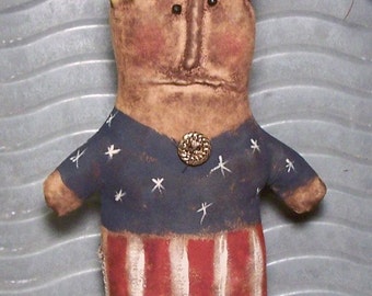 Instant Download AMERICANA Extreme Primitive Lady Liberty DOLL ORNIE Patriotic Pattern