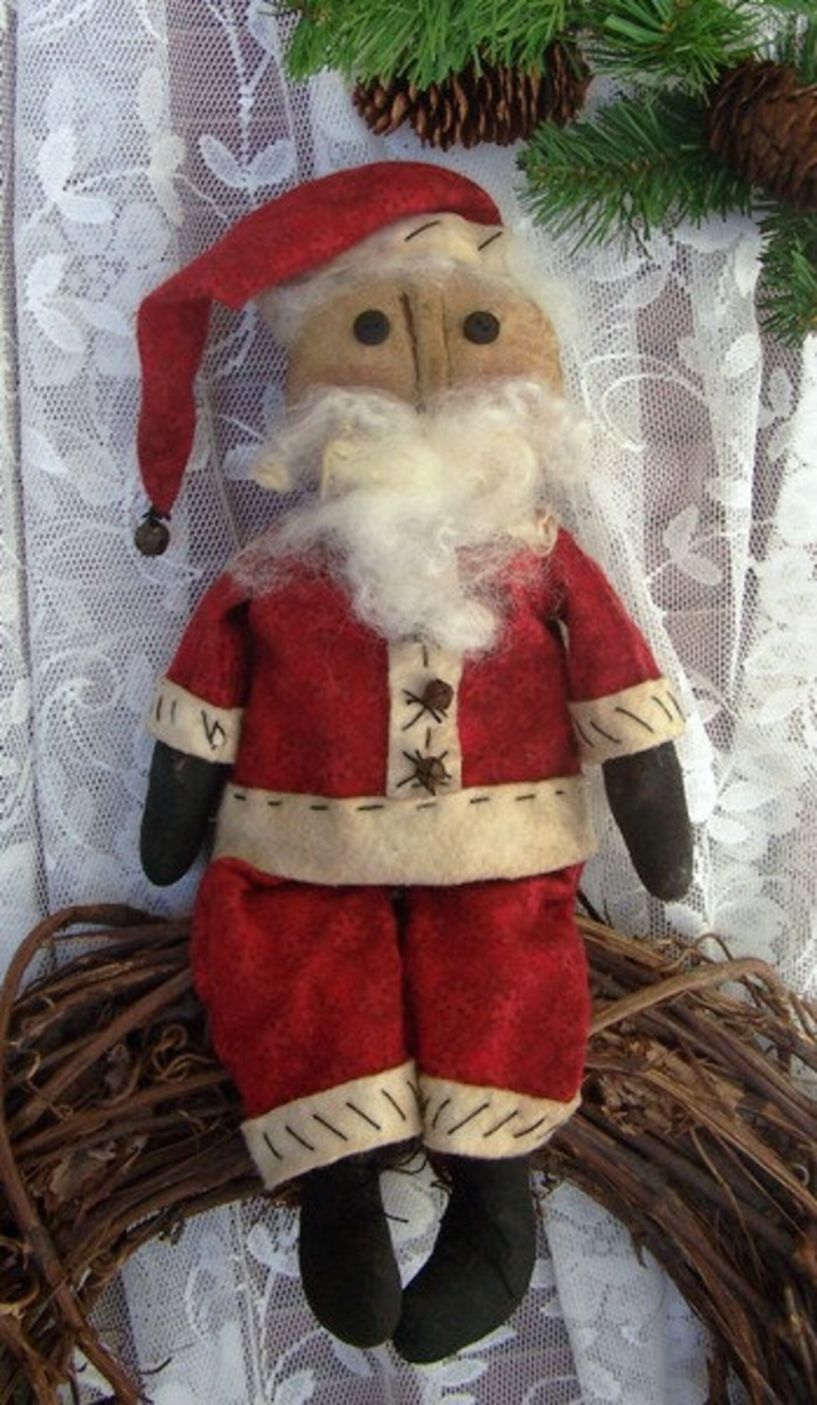 Prim Santa Instant Download PRIM SANTA DOLL Primitive Pattern Christmas Winter - Etsy