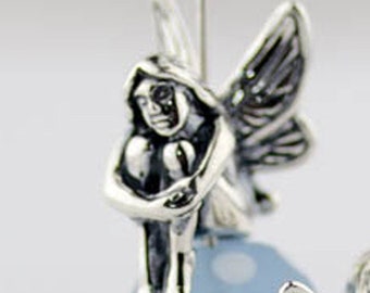 Large Fairy Bead Cap Charm, Sterling Silver, Made in the USA