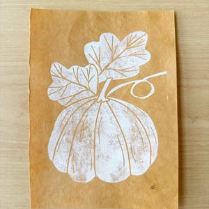 Pumpkin 5x7 Linocut Print