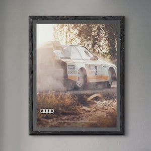 Audi quattro s1 Group B rally retro poster, wrc, rally legend, Audi poster, car poster